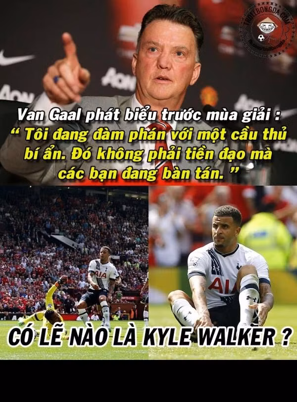 Kyle Walker liệu có phải là tiền đạo bí ẩn mà Luis Van Gaal từng nói tới.