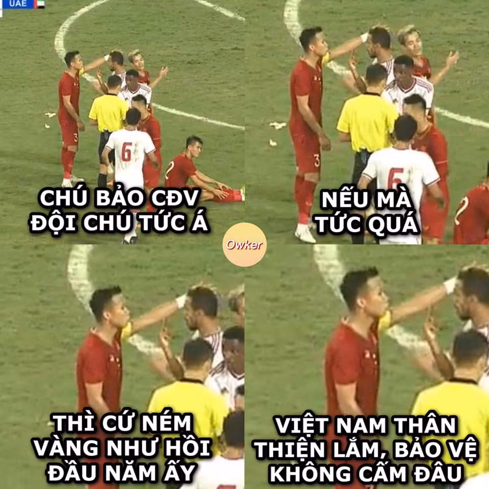 Với sự giàu có của UAE, Quế Ngọc Hải thách các cầu thủ của đội bóng Tây Á ném vàng như hồi đầu năm.