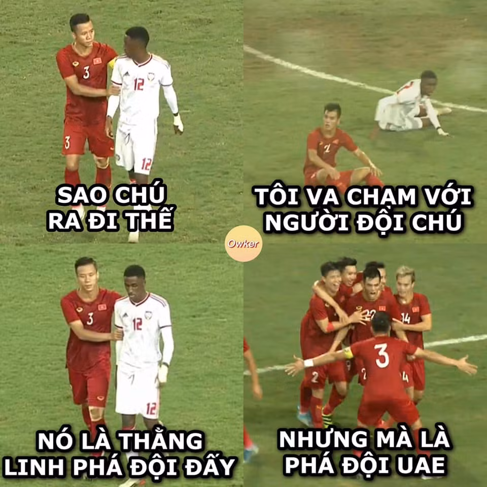 Câu an ủi nhưng có phần châm chọc đối phương được dân mạng chế vào bức ảnh của Quế Ngọc Hải.