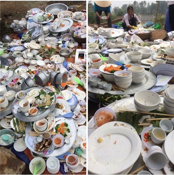 Nhà chẳng có gì ngoài điều kiện bát và đũa bẩn.