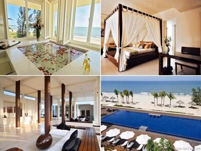 Princess d'Annam Resort &amp; Spa (Bình Thuận): Khu nghỉ dưỡng cao cấp tọa lạc ở mũi Kê Gà, có vẻ đẹp độc đáo nhờ sự kết hợp giữa kiến trúc Pháp và kiến trúc phương Đông truyền thống. Resort này gồm 57 biệt thự nằm giữa không gian yên tĩnh. Nội thất tuyệt đẹp cùng nhà hàng lãng mạn cạnh bãi biển khiến Princess d'Annam chiếm trọn cảm tình của du khách và được đánh giá 5 sao trên nhiều trang đặt phòng uy tín của thế giới.