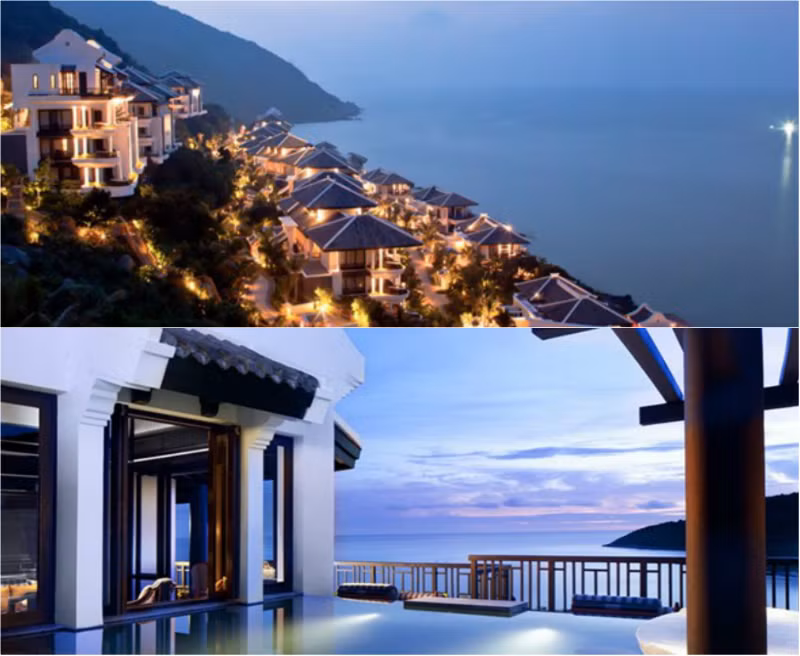 InterContinental Danang Sun Peninsula (Đà Nẵng): Khu nghỉ dưỡng nằm ở phía bắc bán đảo Sơn Trà này từng đoạt giải thưởng dành cho resort sang trọng hàng đầu thế giới do tổ chức World Travel Awards trao tặng. Với thiết kế hài hòa giữa các tòa nhà và cảnh quan, resort là nơi dừng chân của nhiều du khách nước ngoài. Nội thất sang trọng, ẩm thực thượng hạng với các hình thức giải trí phong phú đem lại cho du khách những trải nghiệm tuyệt vời.