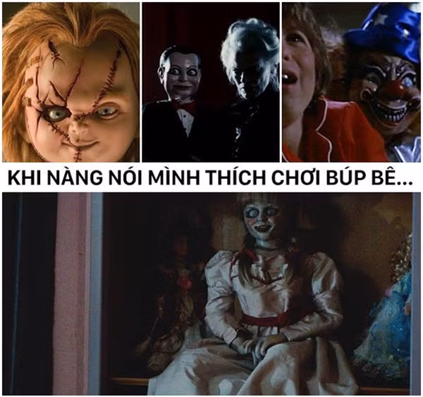 Dù búp bê có xinh đẹp tới đâu thì bản thân nó cũng đã mang một sự đáng sợ riêng rồi. Vậy anh em nào có người yêu thích chơi búp bê nên cẩn trọng.