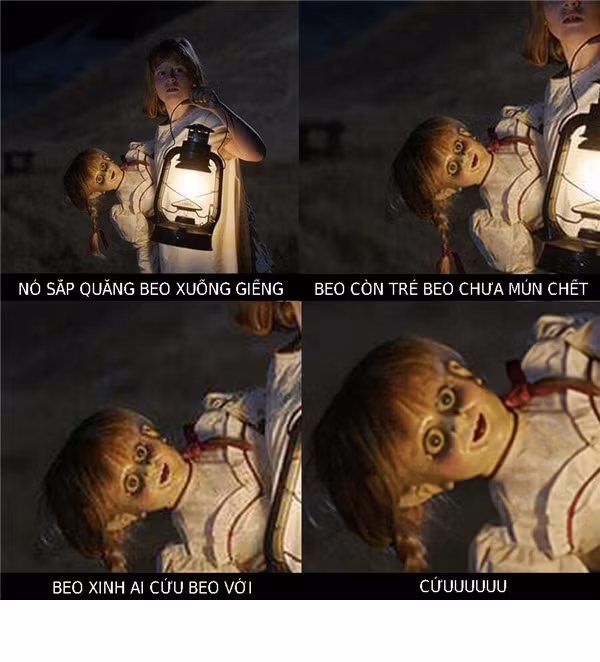 Annabelle đem đến nỗi sợ cho khán giả nhưng ai biết được rằng chính cô nàng búp bê ma này cũng có những nỗi sợ hãi riêng. Liệu ai cứu được Annabelle trong tình huống này. Ảnh sử dụng trong bài: Sưu tầm Facebook.