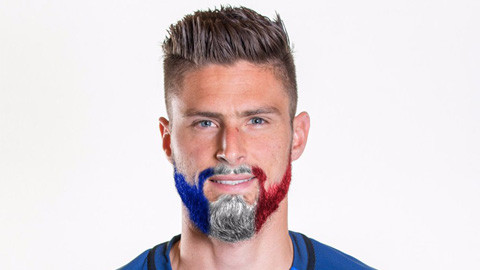 Tiền đạo Oliver Giroud từng tuyên bố rằng anh sẽ nhuộm râu nếu ĐT Pháp vô địch Euro 2016.