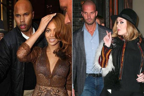Vệ sĩ riêng của Beyonce đọ "dáng" cùng vệ sĩ riêng của Adele.