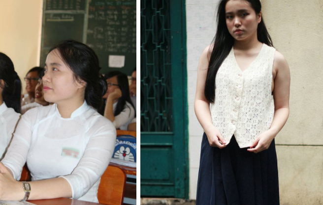 Hà Lê từng có thân hình mũm mĩm, tròn trịa và nhan sắc không mấy nổi bật khi là học sinh của trường THPT Nguyễn Chí Thanh (TP.HCM). "Nàng thơ Sài thành" khiến nhiều người ngưỡng mộ sau khi nỗ lực giảm cân để sở hữu thân hình thon gọn, nhan sắc cuốn hút như hiện tại.