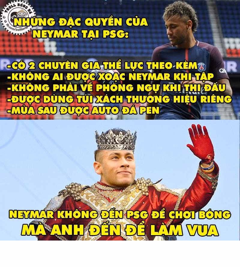 Neymar hiện đang làm vua tại PSG, ngôi sao bóng đá người Brazil này đòi đủ đặc quyền, đặc lợi khi tới với đội bóng nước Pháp.
