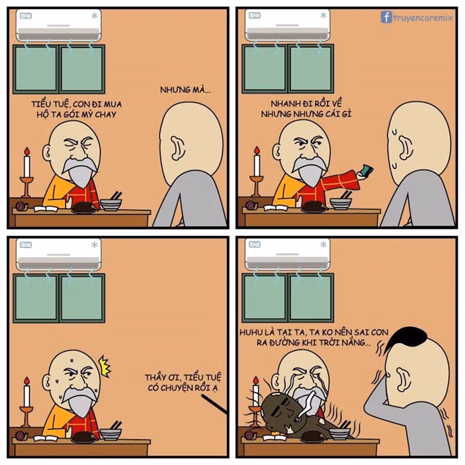 Thời tiết nắng nóng, chú tiểu ra đường và bị nắng "sấy đen" không trượt phát nào.