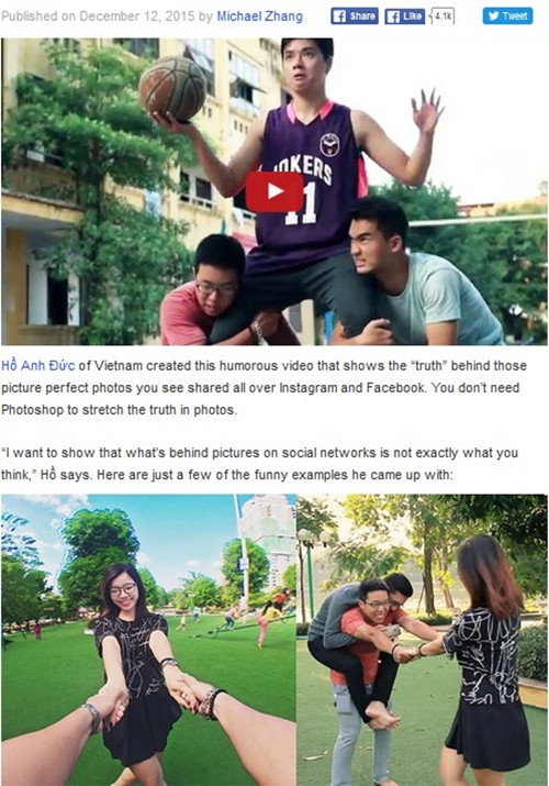 Clip của tác giả Hồ Anh Đức hiện nhận được hơn 330 nghìn lượt xem trên YouTube và được đăng tải trên trang nhiếp ảnh nổi tiếng Petapixel cùng website giải trí đình đám Bored Panda.