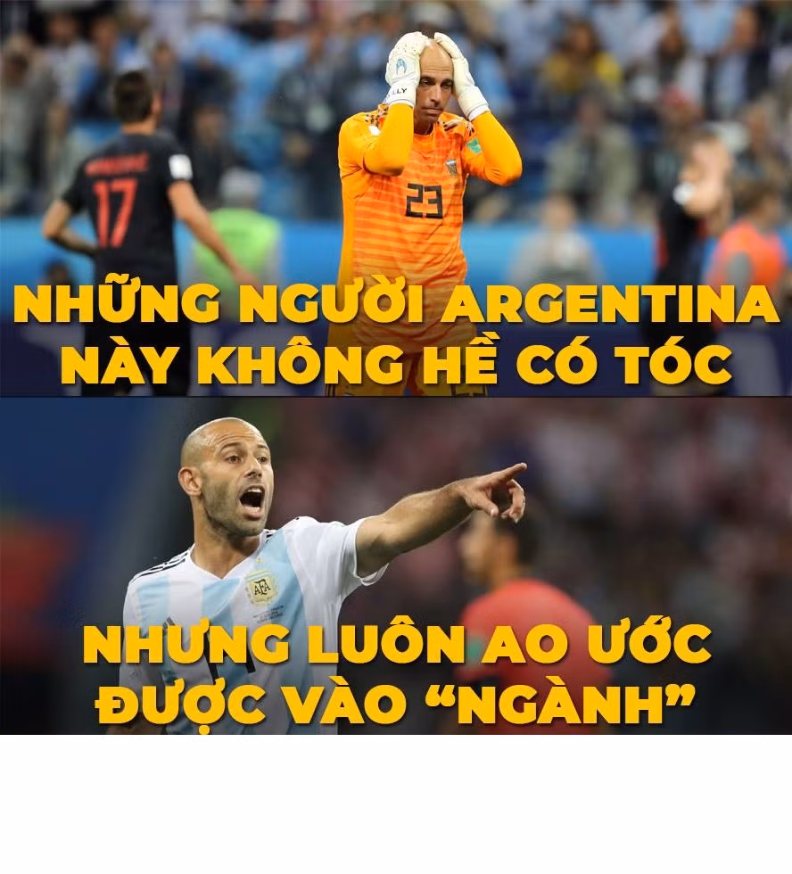 ĐT Argentina đang sợ hãi với những nhân vật không có tóc, đầu tiên là thủ thành Caballero và mới đây nhất là Mascherano.