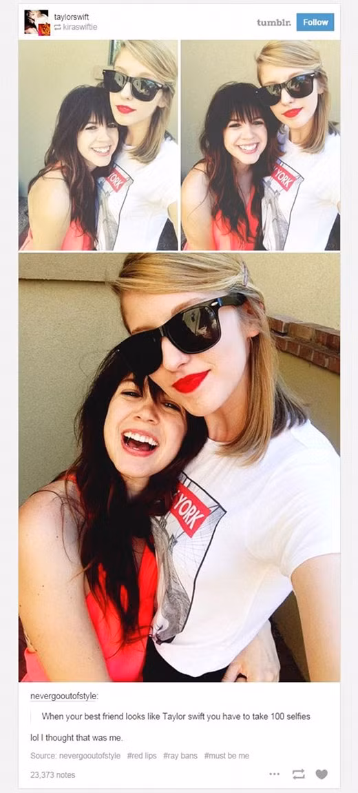 Khi nhìn thấy "bản sao" này, Taylor Swift đã phải thốt lên rằng: “Tôi đã tưởng đó là mình”.