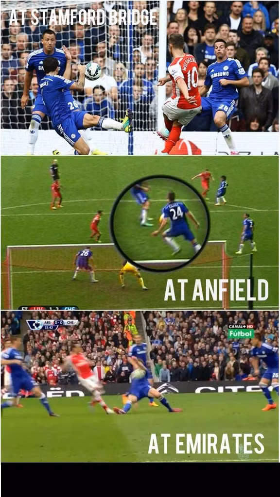 Trong các trận đấu lớn, Cahill là người rất may mắn trong các tình huống dùng tay chơi bóng của mình.