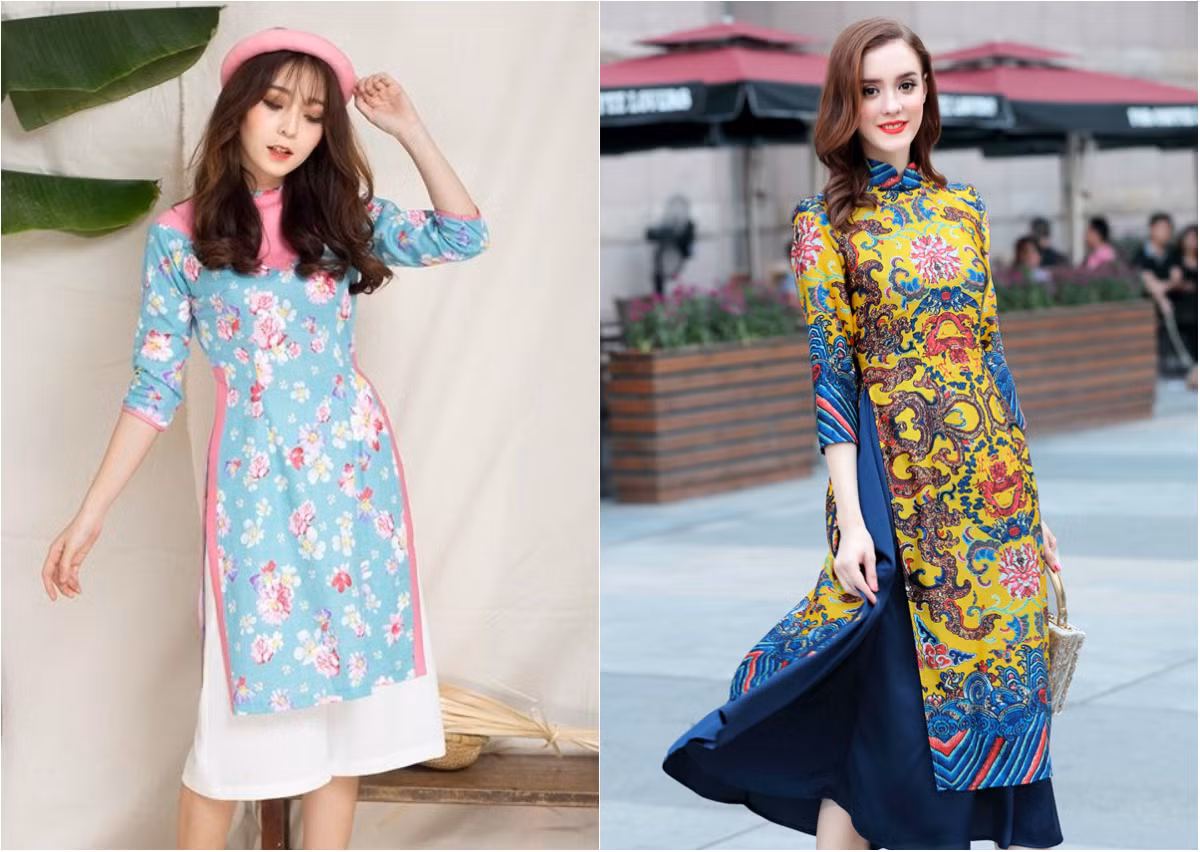 Còn sự khác nhau giữa áo dài cách tân Việt Nam và sườn xám Trung Quốc nằm ở họa tiết và chất vải. Như đã biết, sườn xám cách tân ở Trung Quốc thường được làm từ các chất liệu thô, đũi mỏng nhẹ, phù hợp với thời tiết nóng bức. Trong khi đó, áo dài cách tân Việt Nam có nhiều chất liệu đa dạng, hiện đại hơn rất nhiều hơn.