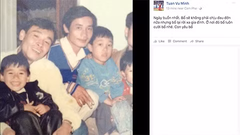 Cách đây không lâu, trên trang cá nhân của mình, tiền vệ của ĐT Việt Nam Vũ Minh Tuấn đã chia sẻ dòng tâm sự buồn về sự ra đi của người cha đáng kính của mình.