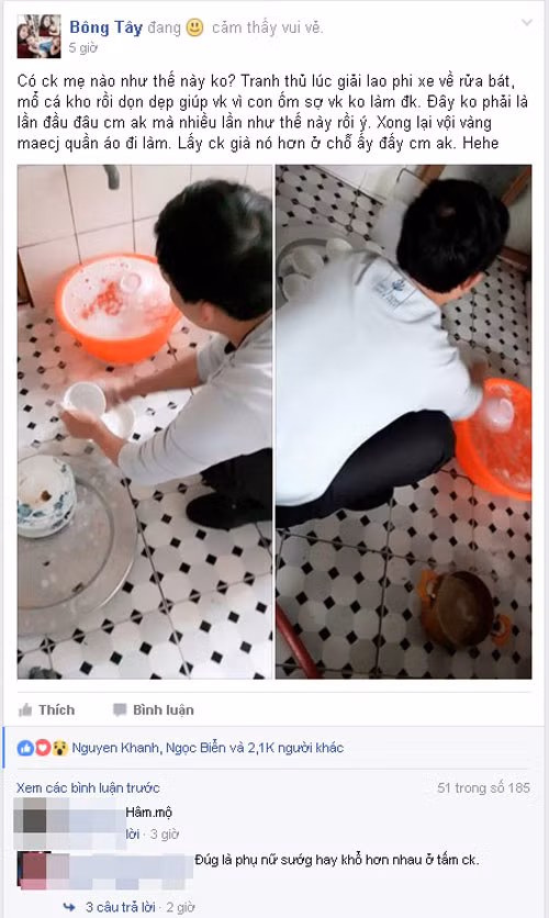 Vo cham con om, chong 