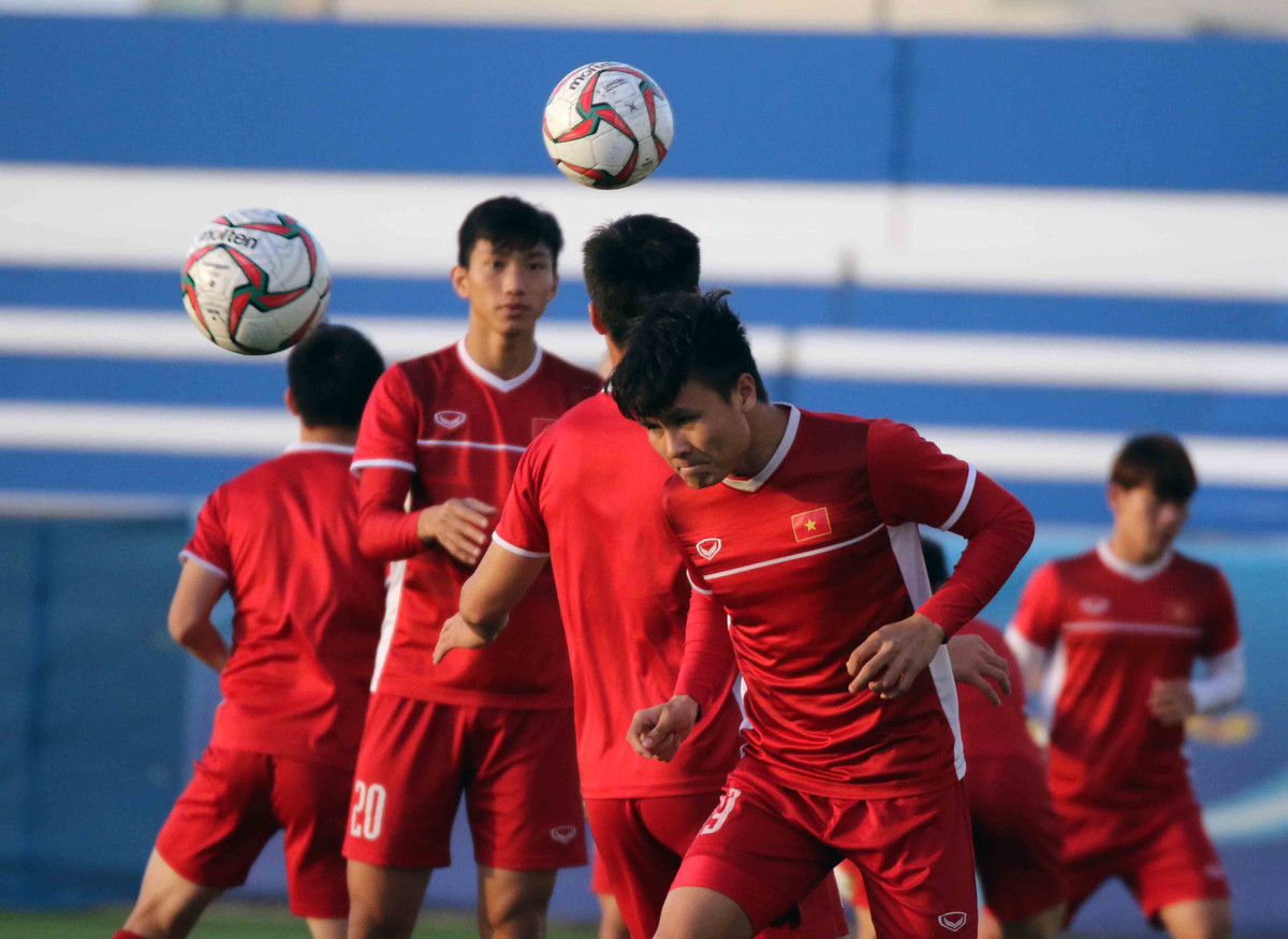 Thầy trò HLV Park Hang-seo sẽ có buổi tập chính thức làm quen sân theo lịch của BTC.