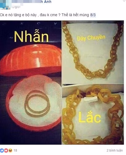 Chọn bộ trang sức vàng mà một chị em từng được nhận trong dịp 8/3 gần đây.