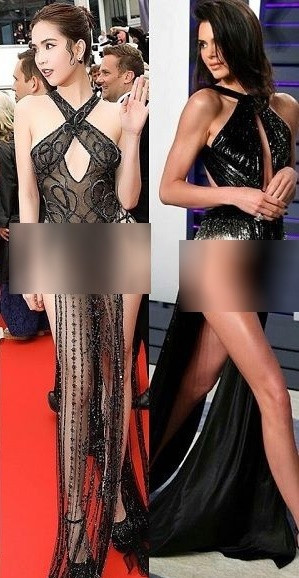 Sau hàng loạt những lời chỉ trích, CĐM đã soi cặn kẽ tới chiếc đầm phản cảm của Ngọc Trinh đã diện. Một bộ phận khán giả đang nghi ngờ bộ cánh hở bạo của Ngọc Trinh là "hàng nhái" vì có rất nhiều chi tiết tương đồng với trang phục mà Kendall Jenner mặc tại một lễ trao giải phim ảnh đầu năm 2019.