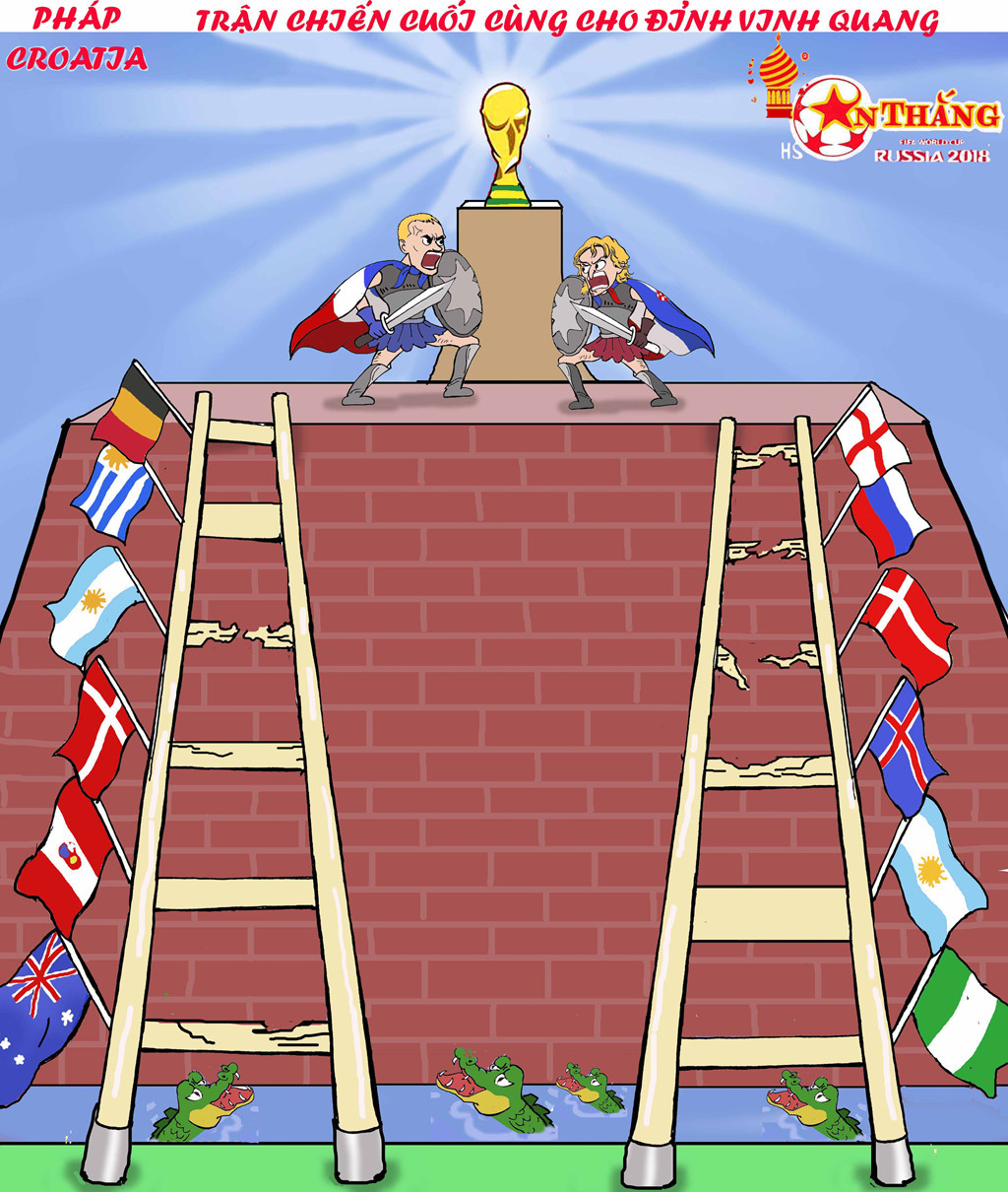 Hành trình đến với trận chung kết của hai đội bóng được khắc họa tượng trưng với những nấc thang thành công họ đã vượt qua. Nguồn ảnh: An Thắng.