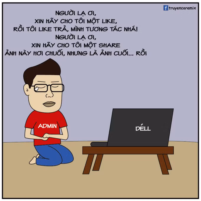 Các thánh câu like trên mạng xã hội.