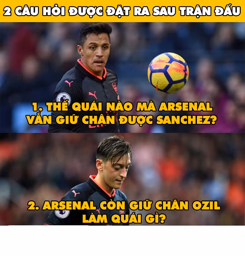 Arsenal giữa chân Sanchez và Ozil kiểu gì nếu cứ thể hiện chuỗi trận bết bát đến vậy.