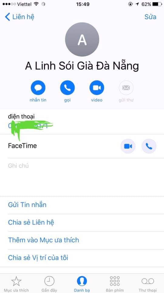 Một số khác thì công khai số điện thoại của ông Hữu Linh và đổi tên liên lạc thành ".....".
