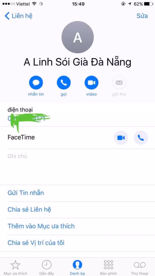 Một số khác thì công khai số điện thoại của ông Hữu Linh và đổi tên liên lạc thành ".....".