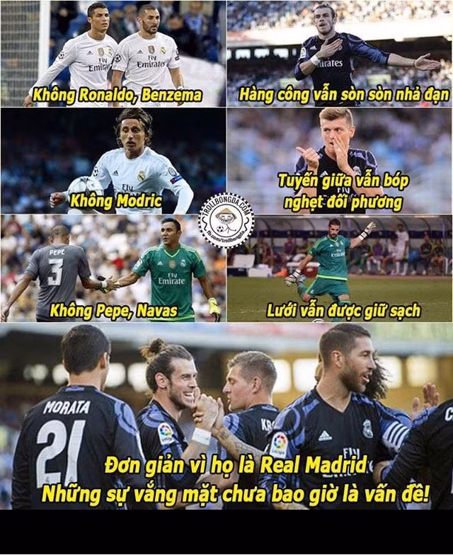 Nhìn sang Tây Ban Nha, đêm qua Real Madrid đã ra sân thi đấu với Real Sociedad tại vòng 1 La Liga mà không có rất nhiều ngôi sao như Cris Ronaldo, Navas hay Modric, thế nhưng họ vẫn có chiến thắng nhờ đội hình hai giàu tính chiến đấu.