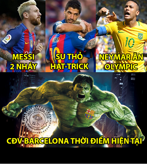 Còn với các CĐV Barcelona, họ đang cảm nhận rằng họ là những người hạnh phúc nhất làng bóng đá thế giới khi bộ ba M-N-S "thần thánh" đang làm nên những điều kỳ diệu. Ảnh: Trollbongda.