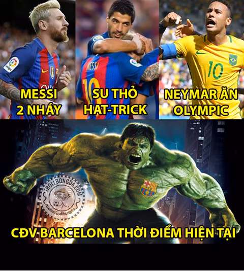 Còn với các CĐV Barcelona, họ đang cảm nhận rằng họ là những người hạnh phúc nhất làng bóng đá thế giới khi bộ ba M-N-S "thần thánh" đang làm nên những điều kỳ diệu. Ảnh: Trollbongda.