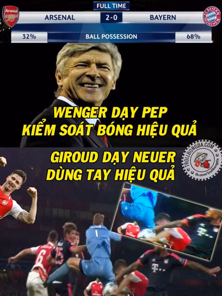 Thầy trò Wenger dạy cho Bayern Munich rất nhiều bài học trong trận đấu vừa qua tại UEFA Champions League.