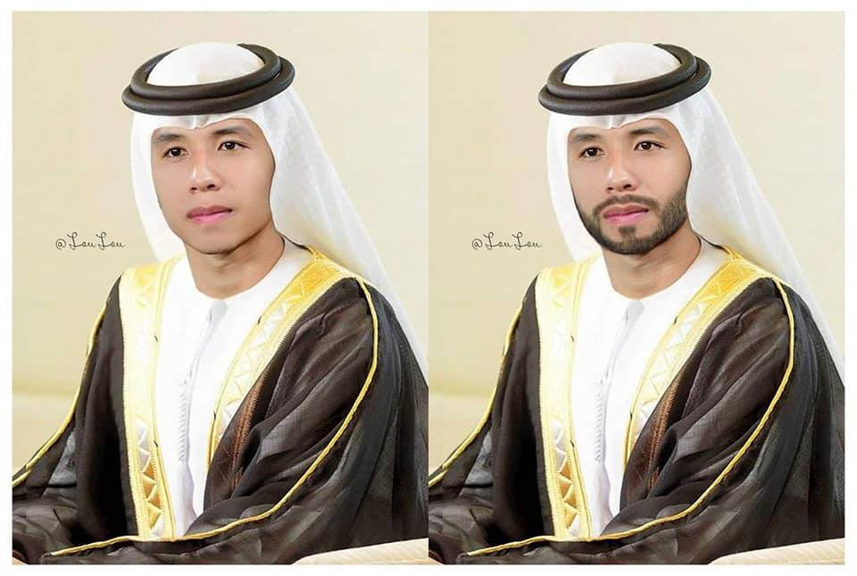 Nickname Lou Lou người tạo ra những bức ảnh cầu thủ đội tuyển Việt Nam phiên bản Ả Rập có tâm đến nỗi làm hẳn 2 phiên bản không râu và có râu để cho các fan lựa chọn.