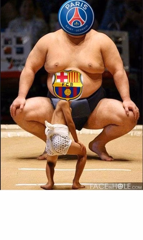 Gặp phải Sumo PSG, Barca tưởng chừng như khá nhỏ bé và mong manh.