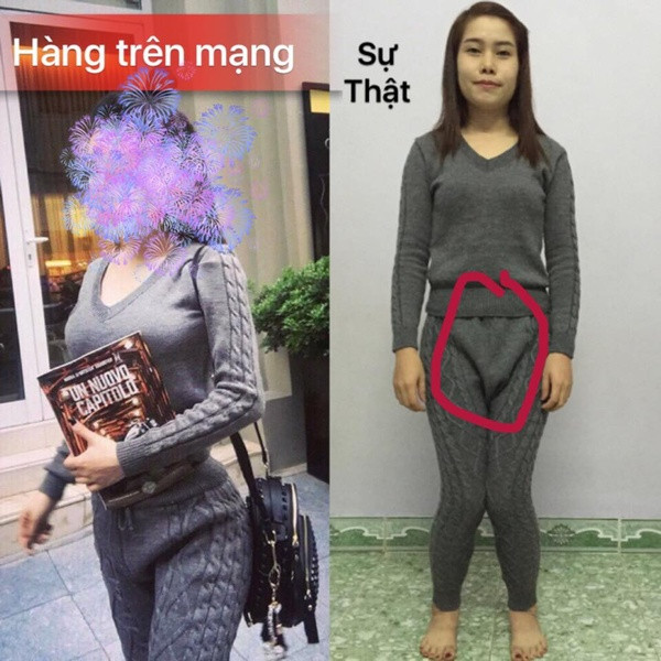 Chiếc quần len người mẫu mặc lên rất đẹp như khi được mua về thì nó quá đỗi kinh khủng.