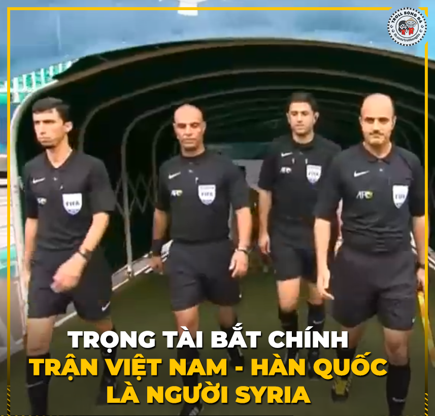 Tổ trọng tài bắt chính trận bán kết Asiad 2018 giữa các cầu thủ Olympic Việt Nam và Hàn Quốc lại là một người Syria, đội bóng vừa bị Việt Nam "bắt xách vali về nước".