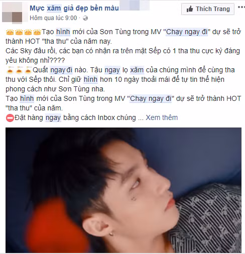 Chỉ là một chiếc áo thun trơn, hoặc mũ có in những hình ảnh của MV "Chạy ngay đi" cũng khiến nhiều bạn trẻ lùng sục. Nhiều cửa hàng "độn giá" in thêm chữ kí của nam ca sĩ lên trên thì lúc nào cũng trong tình trạng cháy hàng.