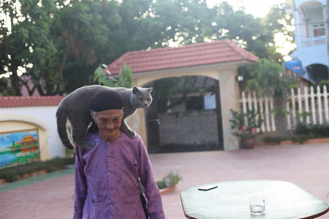 Trong bộ hình, cụ bà tuổi 93 mặc mặc chiếc áo tím, quần lĩnh đen và đi dép tổ ong trông rất "ngầu" và bắt đầu chụp ảnh.