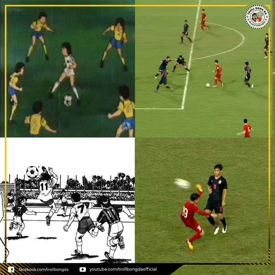 Pha phá bóng của Quang Hải dẫn tới bàn thắng của Đức Chinh chẳng kém gì trong truyện tranh Subasa nổi tiếng của Nhật Bản.