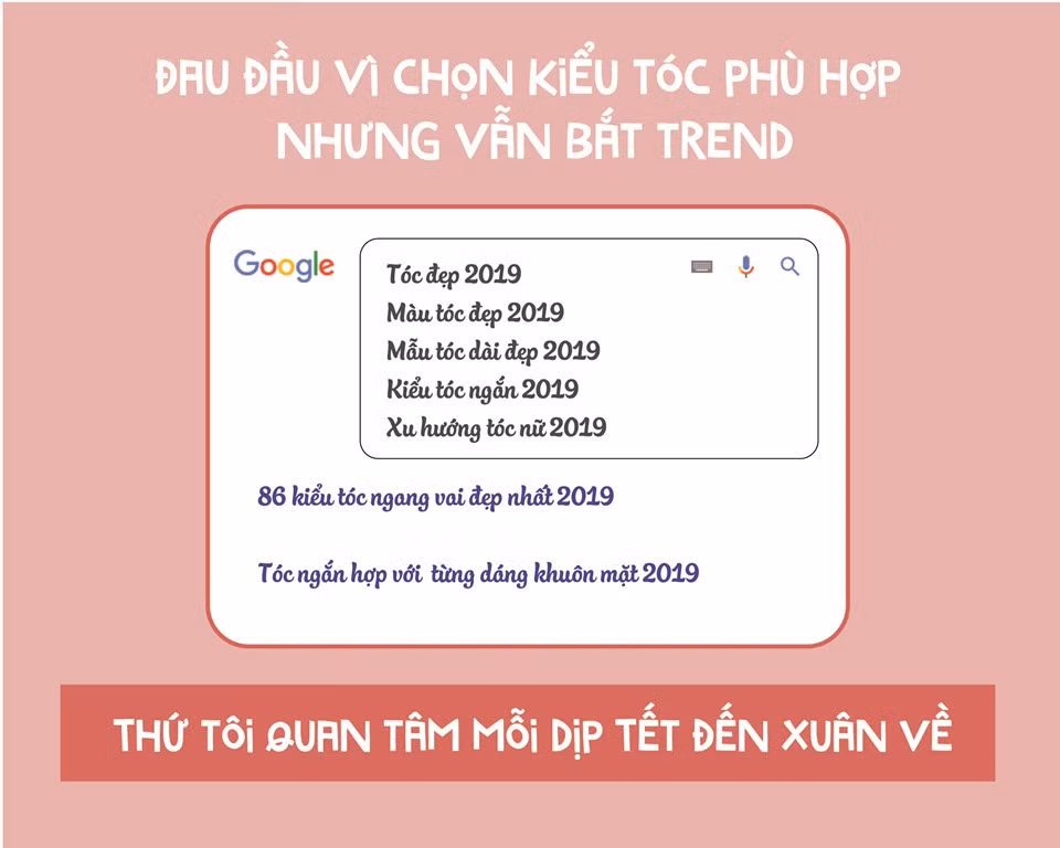Chỉ thời gian và tiền bạc thôi chưa đủ để có mái tóc hoàn hảo cho dịp Tết. Trước mỗi lần đi làm tóc, phái đẹp lại phải tự bổ túc, cập nhật kiến thức, xu hướng mới nhất theo cách này.