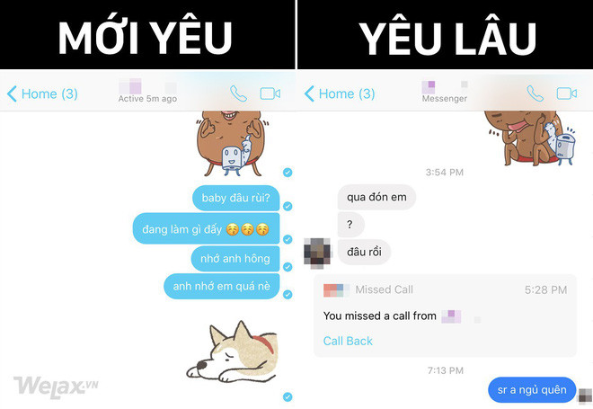 Lúc khởi đầu, các cặp đôi yêu nhau có thể dành hàng tiếng đồng hồ hay những lần thức thâu đêm suốt sáng để trò chuyện cùng nhau. Tuy nhiên khi yêu lâu, điều đó sẽ trở thành quá khứ và trở nên quá xa xỉ bởi ai cũng có những công việc riêng.