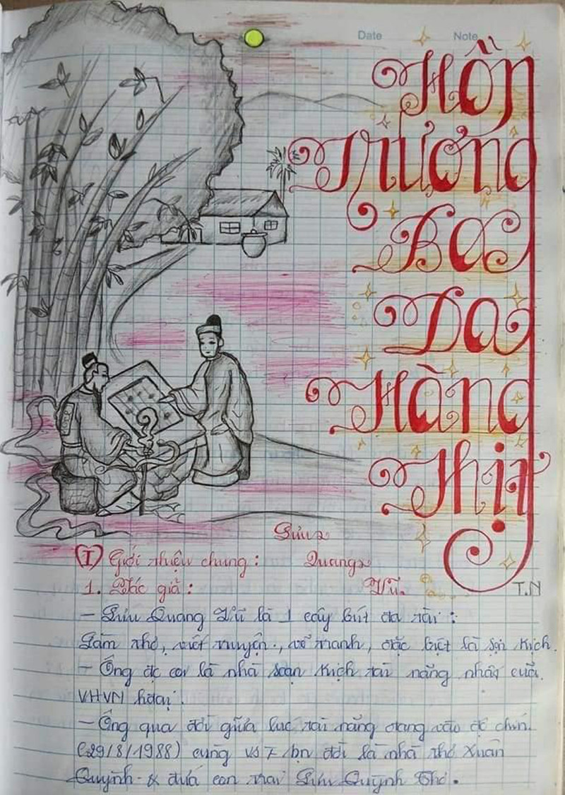 Việc trang trí vở bài tập Ngữ Văn vừa để đôi tay được thỏa mãn đam mê vẽ vời, vừa khiến nội dung được bắt mắt, dễ ghi nhớ hơn.