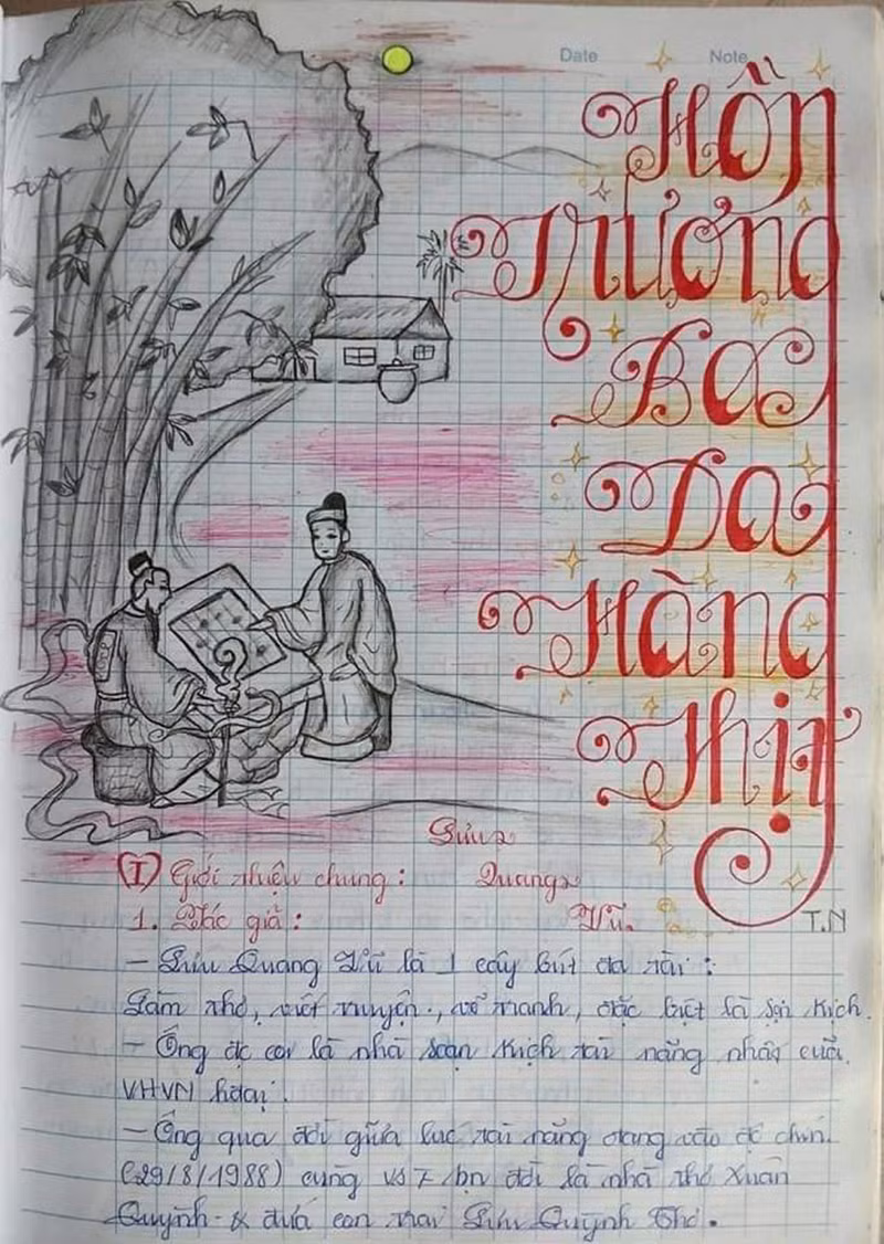 Việc trang trí vở bài tập Ngữ Văn vừa để đôi tay được thỏa mãn đam mê vẽ vời, vừa khiến nội dung được bắt mắt, dễ ghi nhớ hơn.