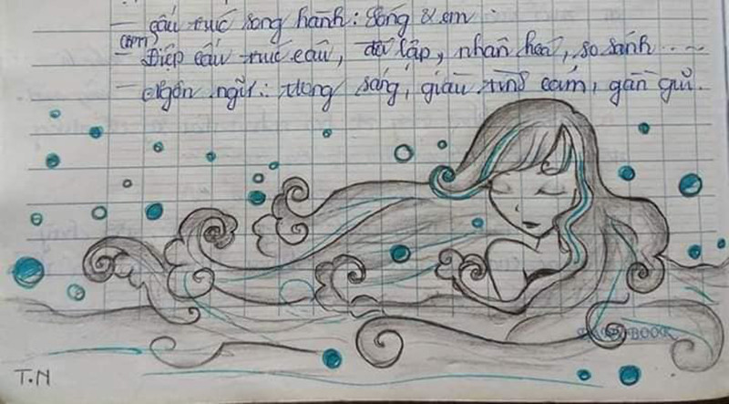 Có vẻ như, ở mỗi bài học, người vẽ đều dành rất nhiều tâm huyết. Album những trang viết của quyển vở này được cư dân mạng chia sẻ khắp nơi, thu hút nhiều lượt like, share và cả bình luận.