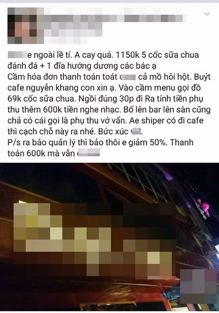 Cụ thể, trong cơn phẫn nộ, nickname Thịnh Nguyễn chia sẻ: "Nhìn cái quán cho ăn không trả tiền chưa chắc dám ăn mà lại chặt chém. Người ta xây dựng 1 thương hiệu để khách hàng ủng hộ và chính khách hàng giới thiệu với nhau. Còn những chỗ như kiểu này ở Đà Lạt chỉ xây thương hiệu 1 lần rồi bị chửi ngàn lần cũng được. thời buổi này xây kiểu này là phá sản lẹ lắm".