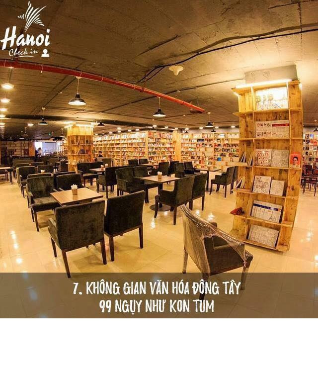 Không gian văn hóa đọc Đông Tây là điểm đến cho những bạn trẻ yêu thích truyện và nhâm nhi những thứ đồ uống trong thời gian đọc sách. Tại đây ngoài những đầu sách giáo dục thì những cuốn ngôn tình cũng khá nhiều và nó giúp bạn giải trí sau những giờ học, làm việc căng thẳng.