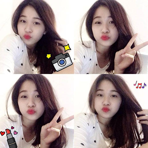 Vẻ đáng yêu của Bạch Trà My khi chụp ảnh dễ thương.