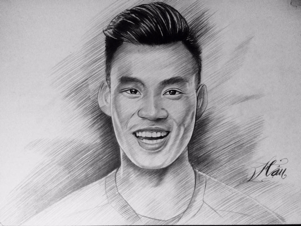 Tuy nhiên, vì công việc quá bận nên 9X Quảng Ngãi này chỉ thực hiện trước một số cầu thủ, những người còn lại sẽ vẽ sau.