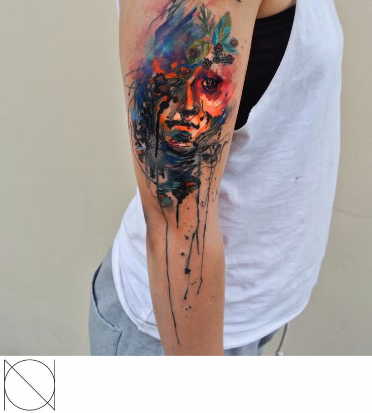  Xăm màu nước nhìn có vẻ rất lem luốc nhưng chính sự lem luốc ấy lại là điểm nhấm hút hồn giới trẻ trên thế giới.