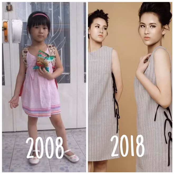 Tròn 10 năm từ cô bé vẫn còn mặc những chiếc váy đủ màu sắc thì giờ đã trở thành thiếu nữ xinh đẹp đủ để tham gia các cuộc thi nhan sắc.